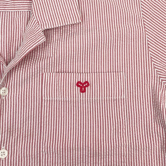 TNA Aritzia Baltimore Button Up Striped Short Sleeve Sz XS - Picture 4 of 6